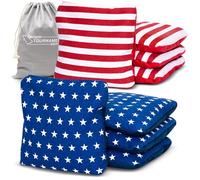 GoSports 3 x 2 ft Rustic Design Cornhole Game Set - Includes Two 3 x 2 ft Boards, 8 Bean Bags, and Carry Case