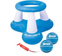 GoSports BB-splashhoop Blue Splash Hoop Air Jeu Ball Gonflable pour Piscine - Comprend Un Panier Flottant, 2 Basket à Eau et Une Pompe à Ballon Unisexe, Bleu