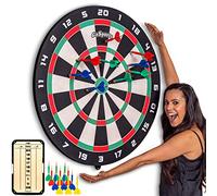 GoSports Cibles de fléchettes géantes en liège de 0,9 m ou 1,2 m - Comprend 12 fléchettes géantes et Un Tableau de Score - Fléchettes Amusantes