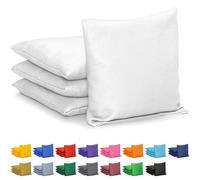 GoSports Cornhole Lot de 4 poufs Poire - Régulation Toutes Saisons - Blanc Classique