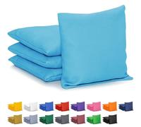 GoSports Cornhole Lot de 4 poufs Poire - Régulation Toutes Saisons - Bleu Clair Classique