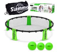GoSports Ensemble de Jeu Slammo (Comprend 3 Balles, Étui de Transport et Règles, Français Non Garanti) - Jeu de Filet Circulaire pour Pelouse, Plage et Fête