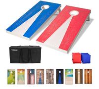 GoSports Ensemble de Planches de Lancer de Poches en Bois, Taille Réglementaire 1,2 x 0,6 m - Design : Bois Clair - 2 Planches, 8 Poches, Étui de Transport et Règles de Jeu (Français Non Garanti)