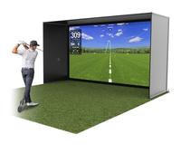 GoSports Filet de simulateur de Golf de 3,5 x 2,4 m, Jeu Complet avec Cadre et kit d'écran à Impact HD