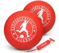 GoSports Lot de 2 Ballons de Kickball Officiels avec Pompe - 25,4 cm