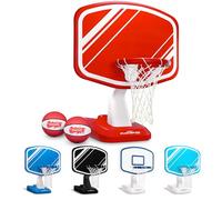 GoSports Splash Hoop Pro Jeu de Basket-Ball pour Piscine - Comprend Un Panier de Basket-Ball d'eau pour Le Bord de la Piscine, 2 Ballons et Une Pompe - Rouge