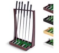 GoSports Support de Putter de Golf en Bois de qualité supérieure - Présentoir d'intérieur - Peut contenir 6 Clubs