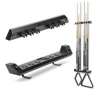GoSports Support mural pour queue de billard - Peut contenir 6 queues de billard et 2 supports triangulaires - Noir