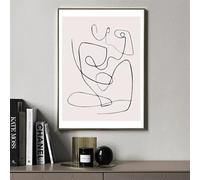 GOSRD Affiche abstraite minimaliste représentant un corps de femme, dessin au trait, impression d'art sur toile de style nordique, décoration murale pour salon ou maison (35 x 50 cm)