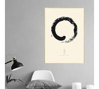 GOSRD Affiche colorée du cercle zen Enso, peinture sur toile, méditation japonaise, art mural pour salon, décoration d'intérieur, 50 x 75 cm, sans cadre