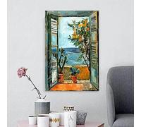 GOSRD Affiche imprimée Henri Matisse « Fenêtre ouverte », vue côtière sur la mer Méditerranée et les orangers, impression sur toile, décoration intérieure (50 x 70 cm, sans cadre)