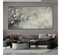 GOSRD Affiche imprimée sur toile, style minimaliste et moderne, avec des branches florales blanches vintage, idéale pour la décoration du salon (30 x 60 cm).