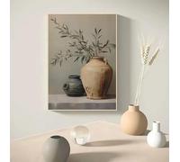 GOSRD Affiche médiévale vintage antique, vase italien, olivier, impression botanique sur toile, peinture à l'huile, décoration murale pour chambre (35x50cm)