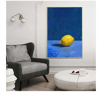 GOSRD Affiche minimaliste et moderne abstraite représentant des fruits : oranges, pêches, tomates, citrons et figues. Peinture sur toile, décoration murale (40 x 55 cm).