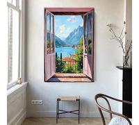 GOSRD Affiche sur toile « Fenêtre ouverte » d'Henri Matisse, représentant une mer Méditerranée, un oranger et une vue côtière (70 x 120 cm, cadre intérieur). Décoration idéale pour le salon.