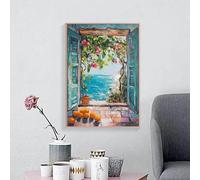 GOSRD Affiche sur toile « Fenêtre ouverte » d'Henri Matisse, représentant une vue sur la mer Méditerranée et un oranger, idéale pour la décoration de votre salon (20 x 30 cm x 1 / cadre intérieur).