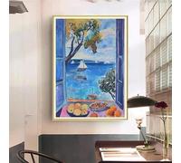 GOSRD Affiches et impressions abstraites de la fenêtre ouverte d'Henri Matisse, nature morte colorée, art mural, impression sur toile, image pour décoration de chambre (50 x 70 cm)