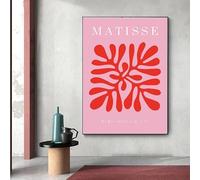 GOSRD Affiches et impressions Peinture sur toile moderne Abstraite Fleur Rose Matisse Art mural Tableau nordique pour la décoration intérieure (70x100cm)