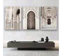 GOSRD Affiches et impressions sur toile représentant des paysages architecturaux de style arabe islamique, idéales pour le salon et la décoration intérieure (60 x 90 cm - 3 pièces/sans cadre).