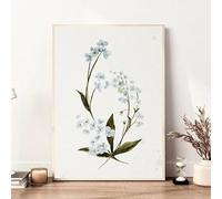 GOSRD Art mural minimaliste aquarelle fleurs sauvages botaniques affiches et impressions peinture sur toile pour salon décoration d'intérieur moderne (40x60 cm)