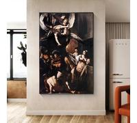 GOSRD Caravage Les Sept Actes de Miséricorde Impressions sur Toile Peinture Région Affiche Art Mural Image Murale pour Décoration de Maison 60x85CM Sans Cadre