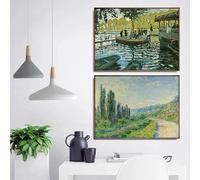 GOSRD Claude Monet Affiche Impressionniste Paysage Toile Peinture Vintage Galerie Mur Art Photo Salon Décoration Maison (70x100cm-2pcs)