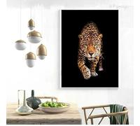 GOSRD Décoration murale moderne pour salon : tableaux imprimés en haute définition sur toile, peintures à l'huile, œuvres d'art pour chambre à coucher, animaux, léopard (60 x 90 cm/sans cadre)
