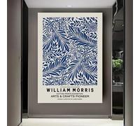 GOSRD Ensemble botanique bleu moderne William Morris, affiches murales nordiques, tableaux sur toile, impressions d'images pour la décoration du salon (50x70cm/sans cadre)