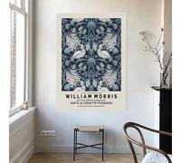 GOSRD Ensemble d'affiches murales botaniques bleues William Morris modernes, style nordique, sur toile (30 x 50 cm, sans cadre) pour la décoration du salon.