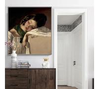 GOSRD Friedrich von Amerling 《Jeune fille assoupie》 Impressions sur toile Peinture à l'huile Affiche Photo Décoration murale moderne (50 x 50 cm)