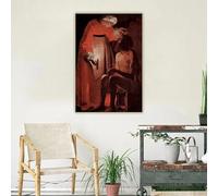 GOSRD Georges de la Tour, Job et sa femme, toile imprimée, peinture à l'huile, décoration murale, décoration d'intérieur (50 x 70 cm)