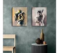 GOSRD Impression sur toile d'art érotique abstrait, couple sensuel, affiche nue, décoration murale pour chambre et bar, décoration d'intérieur moderne (60 x 90 cm, 2 pièces)