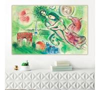GOSRD Impression sur toile de Marc Chagall « Roméo et Juliette, 1964 », peinture à l'huile, œuvre d'art célèbre, affiche, photo murale, décoration d'intérieur (70 x 100 cm, sans cadre)