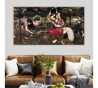 GOSRD Impression sur toile de William Waterhouse « Flora et les Zéphyrs », peinture à l'huile classique, affiche, décoration murale, décoration d'intérieur (60 x 120 cm)