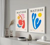 GOSRD Impression sur toile, décoration murale moderne, peinture abstraite Matisse, affiche en papier découpé (40 x 60 cm, lot de 2)