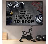 GOSRD Impression sur toile - Graffiti - Fille avec haltères - Sport - Musculation - Affiche de motivation - Décoration de salle de sport (70x100cm)