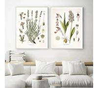 GOSRD Impression sur toile minimaliste représentant des plantes et des feuilles, style nordique, décoration murale pour salon, maison moderne, 40 x 50 cm, 2 pièces, sans cadre