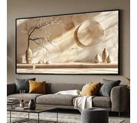 GOSRD Impression sur toile minimaliste Zen avec vase et fleurs, tons neutres, décoration murale moderne, affiches pour la maison (55 x 110 cm)