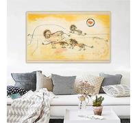 GOSRD Impression sur toile Paul Klee « Une troupe de lions » Peinture à l'huile sur toile Décoration murale pour salon (60 x 100 cm)