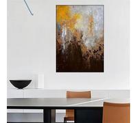 GOSRD Impression sur toile, peinture à l'huile moderne, danseuse abstraite, art mural pour salon, décoration intérieure, affiche, fresque dorée (70 x 100 cm)