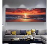 GOSRD Impression sur toile, peinture à motif d'orchidée blanche et verte, fraîche et élégante (30 x 90 cm)