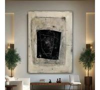 GOSRD Impression sur toile, peinture abstraite à l'huile en noir et blanc, décoration murale pour salon, chambre ou bureau (50 x 75 cm)