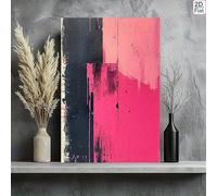 GOSRD Impression sur toile, peinture abstraite moderne rose, blanche, noire, grise, beige, coups de pinceau minimalistes, décoration pour bureau ou maison (70 x 100 cm)