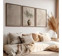 GOSRD Impression sur toile, peinture rétro d'olivier, art mural méditerranéen, fleurs et plantes, impression de branches, couverture de galerie (50x75cm-3 pièces)