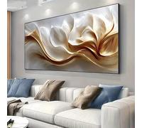 GOSRD Impression sur toile plate 2D, art mural abstrait moderne aux lignes ondulées, minimaliste pour la décoration des salons (60 x 120 cm/cadre intérieur)