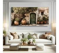 GOSRD Impression sur toile représentant un village, décoration murale pour le salon ou la maison (40 x 80 cm)