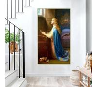 GOSRD Impressions sur toile Arthur Hughes « Ne m'oubliez pas » Art Peinture à l'huile Décor Œuvre Toile de fond Photo Affiche Décoration de la maison (60x110cm)