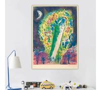 GOSRD Impressions sur toile de Marc Chagall, « Couple dans les mimosas », peinture à l'huile sur toile, œuvre d'art célèbre, affiche, photo murale, décoration d'intérieur (60 x 80 cm)