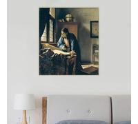 GOSRD Impressions sur toile Femme lisant une lettre par Johannes Vermeer Peinture à l'huile Affiche d'art célèbre Photo Décoration de salon à domicile (50x70cm)