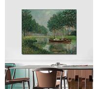 GOSRD Impressions sur toile, peinture à l'huile de paysage, Canal dans la Brenne par Maxime Maufra, peinture de renommée mondiale, décoration murale pour maison et bureau, 60 x 90 cm, sans cadre